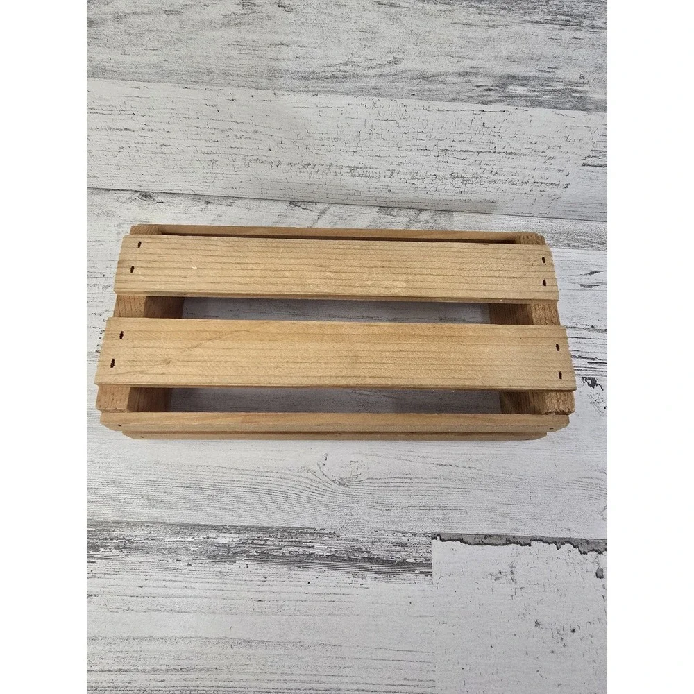 Sound Warehouse Wooden Crate Vintage Branded Slatted Media Storage Box Natural
